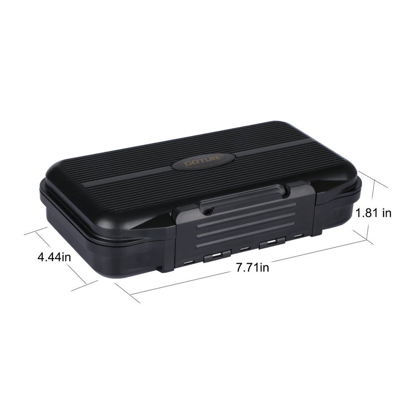 Goture Small Tackle Box, Waterproof Fishing Lure Boxes, Storage Case Bait Plastic Accessories Containers Black SMALL 7.71'' X 4.44'' X 1.81'' - Image 3